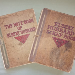 Antique Books: Set of 2 Vintage Philosophy Books Elbert Hubbard Scrap Book 1923 & Note Book 1927 Softcover Antique