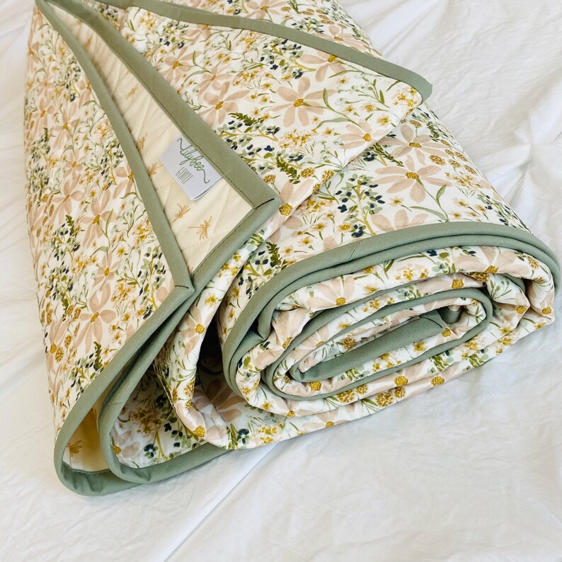 Indy Bloom Watercolor Floral Quilt Modern Nursery Quilt Baby Etsy