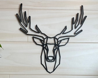 3D Wanddeko Geweih -Hirsch- Holz Fensterbild Geschenk Idee kein Wandtattoo #23