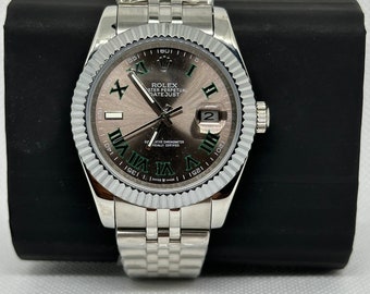 Rolex Datejust 126300 Silver Jubilee Bracelet With Brown Roman Dial