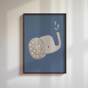 Cute Elephant Poster – Jungle Nursery Wall Art, Kids Room & Playroom Decor