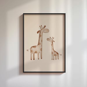 Giraffe Friends Poster – Cute Jungle Animal Wall Art, Kids Room & Nursery Decor