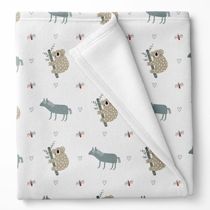 Koala & Horse Baby Blanket: Soft Animal Nursery Decor