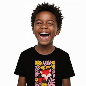 Cute Fox Organic Kids T-Shirt – Eco-Friendly Woodland Animal Tee for Boys & Girls