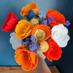 Felt California poppy and wildflower bouquet California Dreaming