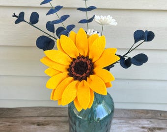 Felt Sunflower Fall Floral Arrangement