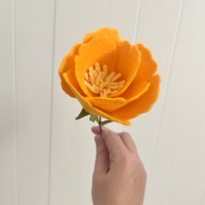 Felt California poppies, orange poppies