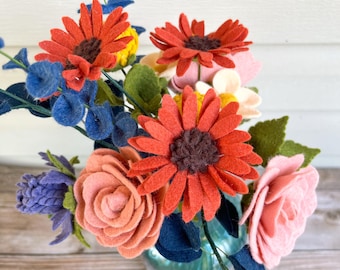 Colorful fall florals felt bouquet