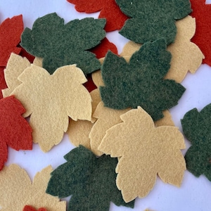 Die cut felt fall leaves, set of 24