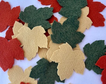 Die cut felt fall leaves, set of 24