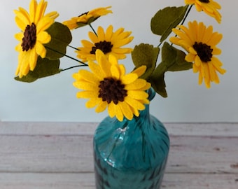 Felt mini sunflowers