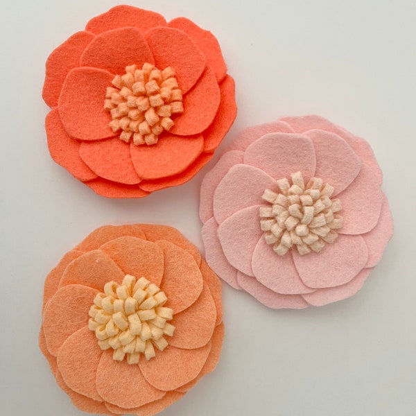 Loose felt flowers, flowers for decorating, crafts, headbands