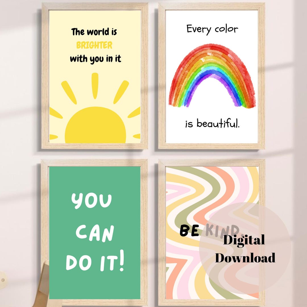 Set of 4 Classroom Wall Art, Classroom Printable Posters, Educational ...