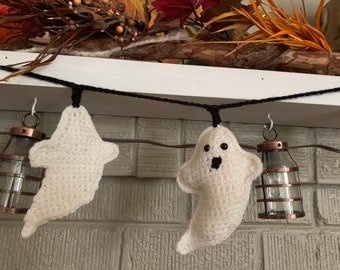 Ghost Garland Crochet Pattern, Halloween Decoration, Crochet Garland, Crochet Pattern, Ghost Appliqué