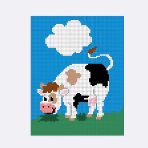 Cow c2c crochet pattern toddler or crib size C2C Graphgan Pattern / C2C Graphs / C2C Crochet Blanket / C2C Written Pattern