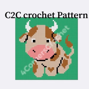 Cow C2C crochet pattern C2C Graphgan Pattern / C2C Graphs / C2C Crochet Blanket / C2C Written Pattern