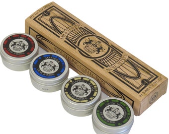 Mens Hair Styling Gift with 4 x Pomades | Hair Gift For Him | Birthday Gift for Him | Travel Sized Hair Styling Kit