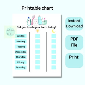 Tabella per lo spazzolino da denti, tabella dei compiti, lista di controllo per bambini, spazzolino da denti, lavarsi i denti, programma giornaliero, programma per bambini, faccende quotidiane