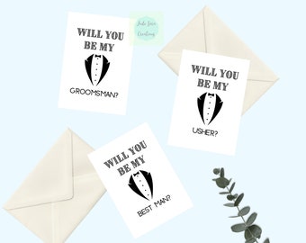 Proposal Card, Wedding proposal, groomsman proposal, best man card, usher, will you be my proposal card,  Bachelor party