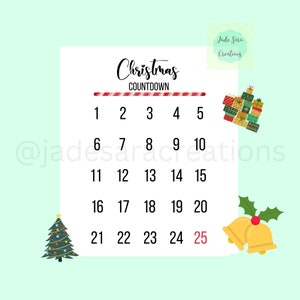 Christmas countdown, Merry Christmas, Christmas Calendar, Countdown to Christmas, Advent calendar