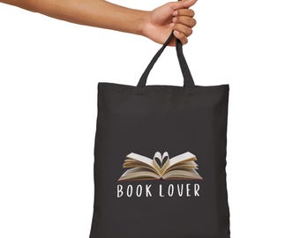 Cotton Canvas Tote Bag, Shopping bag, book lovers tote bag, love reading, book tote