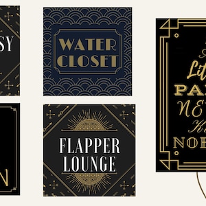 Printable 1920&#39;s Murder Mystery Party Labels and Signs