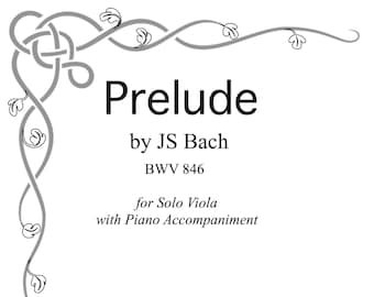 Bach Prelude (BWV 846) for Viola Solo with Piano accompaniment