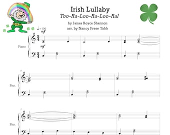 An Irish Lullaby (Too-Ra-Loo-Ra-Loo-Ral) Easy Piano Solo Sheet Music