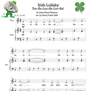 Irish Lullaby (Too-Ra-Loo-Ra-Loo-Ral) Vocal Solo with Piano Accompaniment