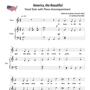 America, the Beautiful - Gesangssolo mit Klavierbegleitung
