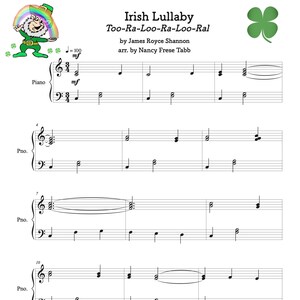 Irish Lullaby (Too-Ra-Loo-Ra-Loo-Ral) Easy Piano Solo
