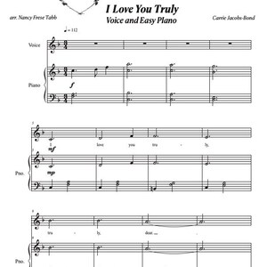 I Love You Truly - Vocal Solo with Easy Piano Accompaniment