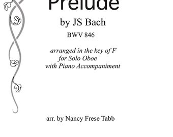 Bach Prelude (BWV 846) arranged as an Oboe solo with Piano accompaniment