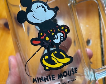 ヴィンテージ ウォルト ディズニー ミニーマウス ガラス マグカップ