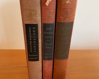 Vintage Modern Library Book Sets -Vintage Books for Bookshelf Decor - Assorted Colors - Vintage Home
