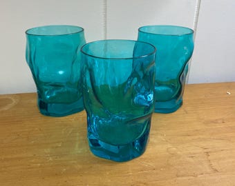 Cobalt Bormioli Rocco Blue Footed Tumblers / Bormioli Rocco Juice