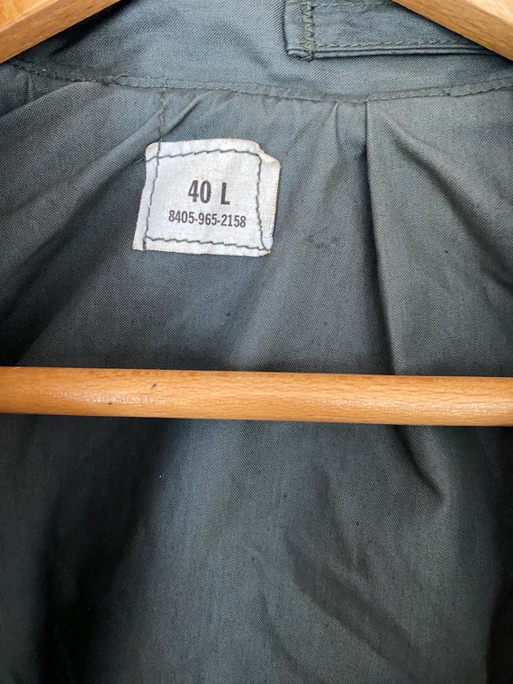 Vintage 1960s Men's Nylon Quarpel Army Green Raincoat DSA 100-67-C