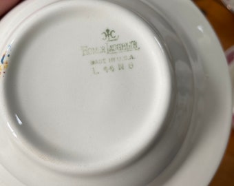盛上げ装飾縁 植物絵 キャビネット皿 No 3 ◇ 英国 コルドン窯