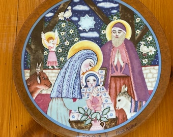 Vintage Hedi Keller 1984 Königszelt Bavaria Christmas Plate - "Die Geburt Christi "-"The Nativity"
