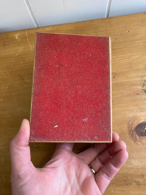 Lidded Wooden Box with Shell Inlay - Trinket Box … - image 3