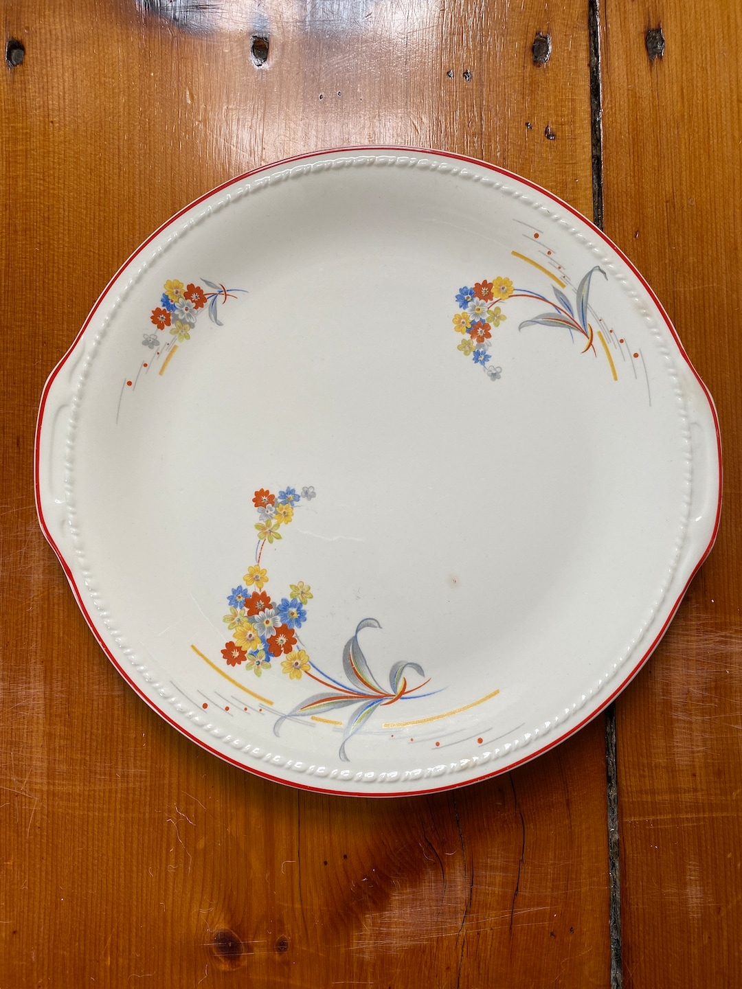 TAYLOR SMITH &TAYLOR COLORCRAFT USA製 Vintage Taylor Smith & Taylor Round Serving Platter - Made in USA