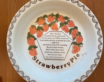 ヴィンテージ セラミック パイ皿 - ストロベリー パイ レシピ - 10 インチ パイ皿 - ヴィンテージ ホーム