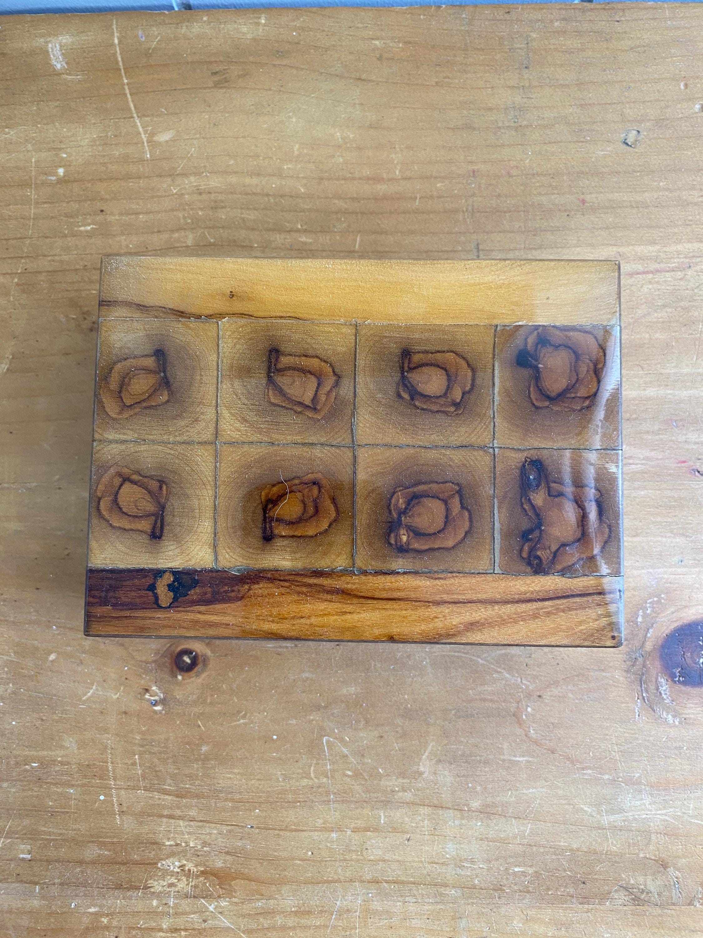 貝殻象嵌入り蓋付き木箱 - 小物入れ - ジュエリーボックス