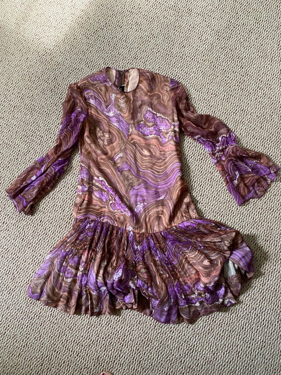 Vintage Joan Leslie by Kasper Purple Chiffon Dres… - image 2