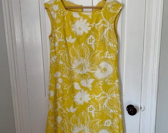 Vintage Alex Coleman California Yellow Shift Dress - Vintage Dress