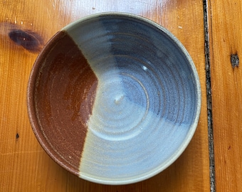 Artisan Made Ribbed Drip Glaze Bowl - Farmhouse Pottery