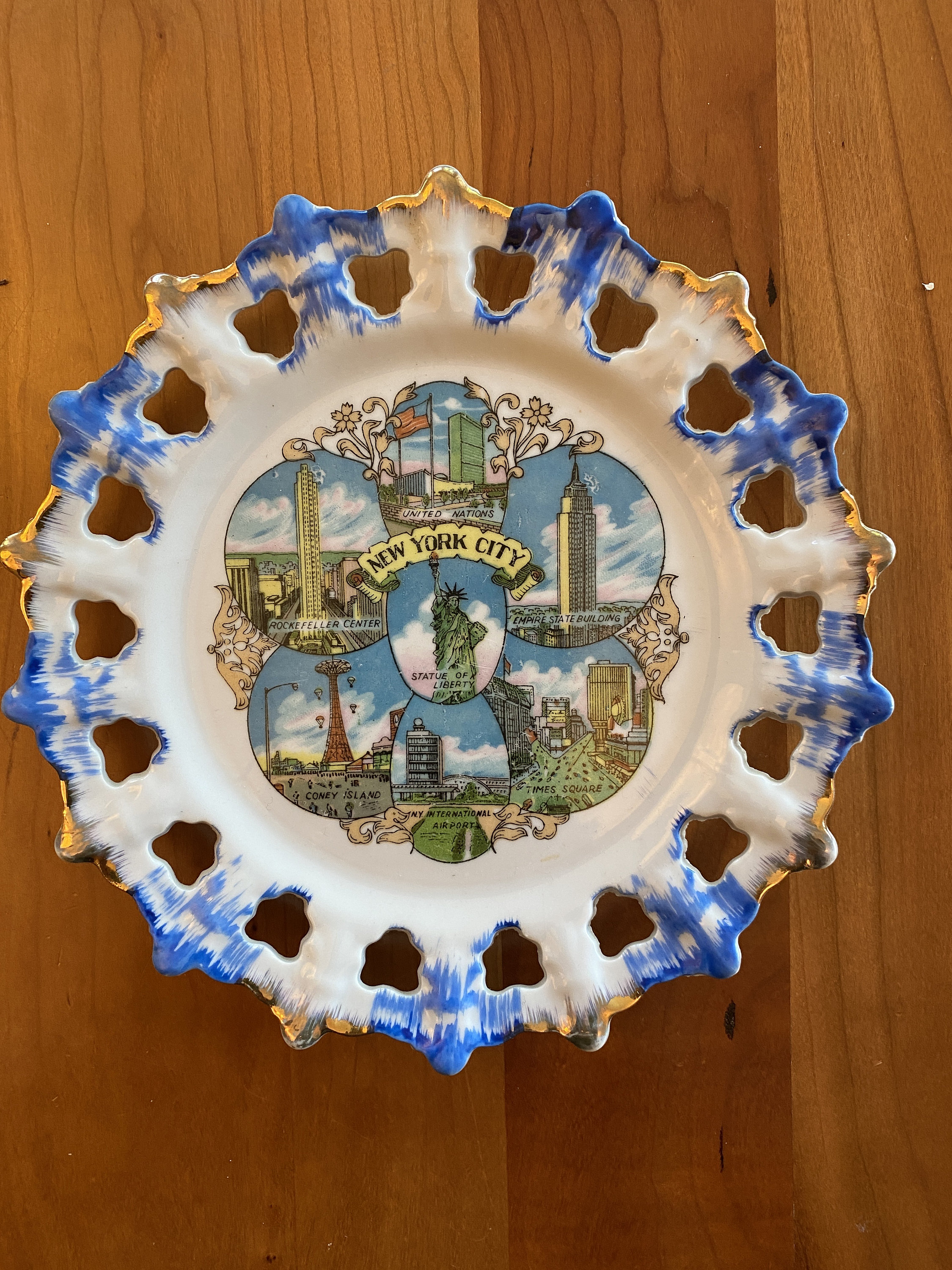 Vintage New York City Souvenir Plate - Made in Japan - Wall Decor
