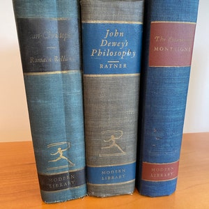 Vintage boekenset - drie grote moderne bibliotheekboeken - boeken voor boekenplankdecor - Vintage Home