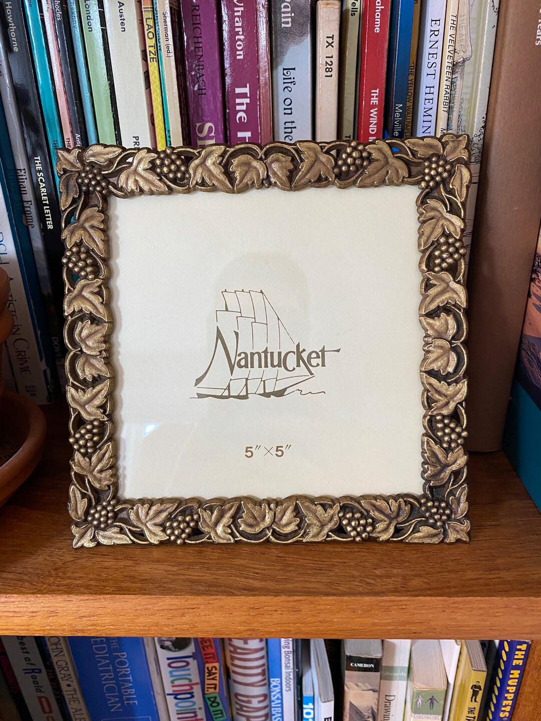 Vintage Square Picture Frame by Nantucket Gold Tone Grape Vine 5 X 5