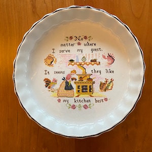 Vintage Sampler Serving Dish - Made in England - Farmhouse Style